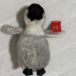 Aurora Baby Penguin Mini Flopsie Emperor Stuffed Animal Gray Black Plush Toy